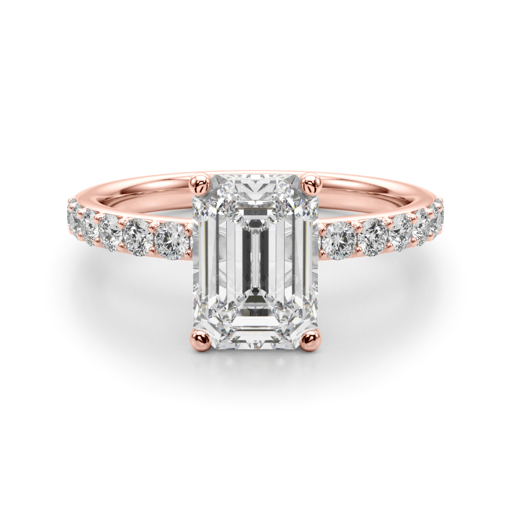 The Mia Hidden Halo Engagement Ring, angled view