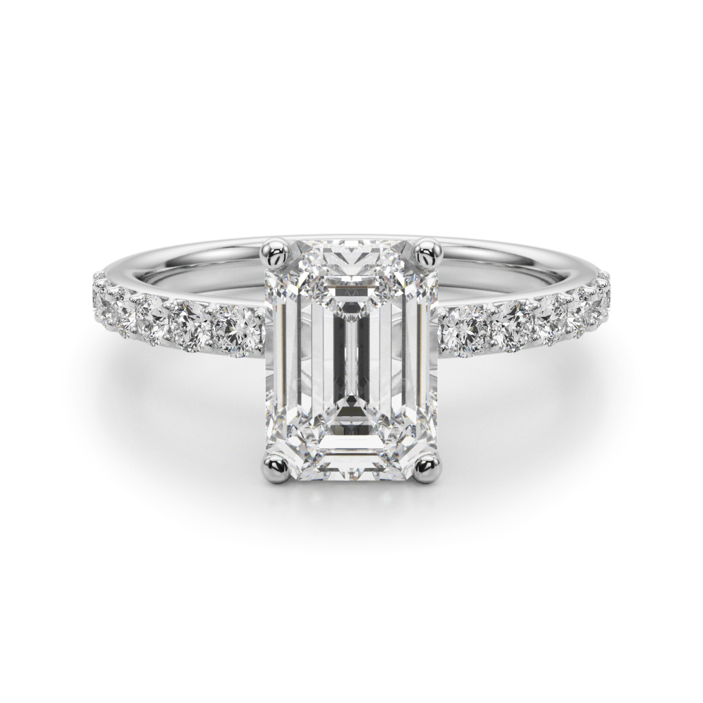 The Mia Hidden Halo Engagement Ring, angled view