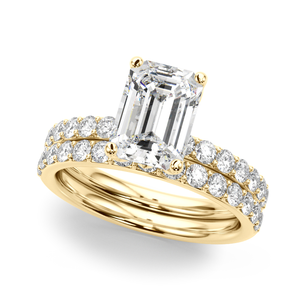 The Mia Hidden Halo Engagement Ring, set view