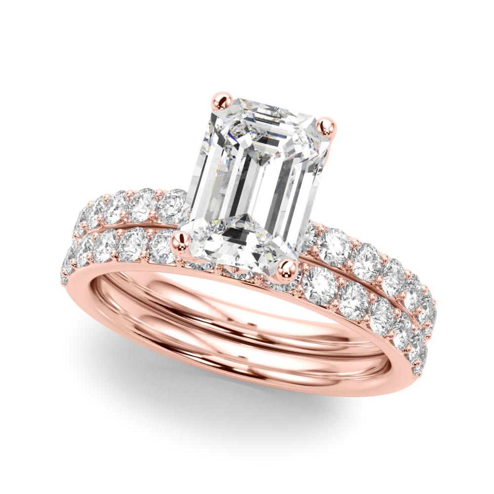 The Mia Hidden Halo Engagement Ring, set view