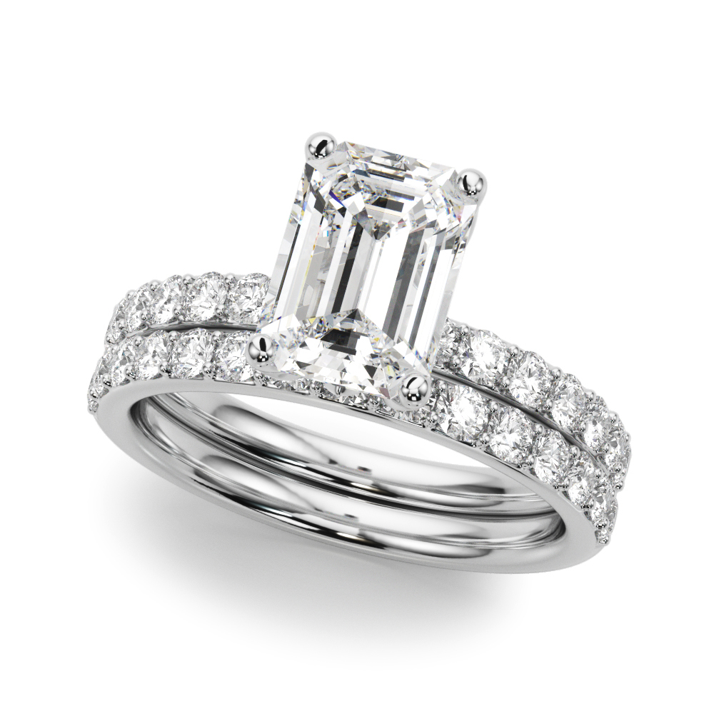 The Mia Hidden Halo Engagement Ring, set view