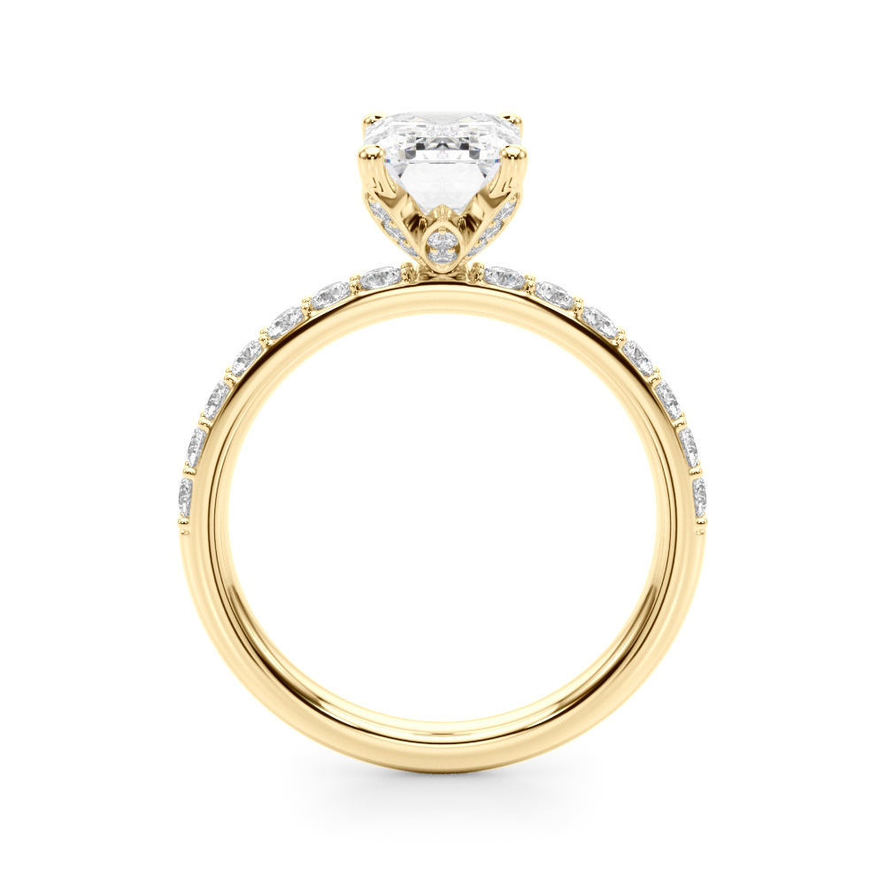 The Mia Hidden Halo Engagement Ring, side view