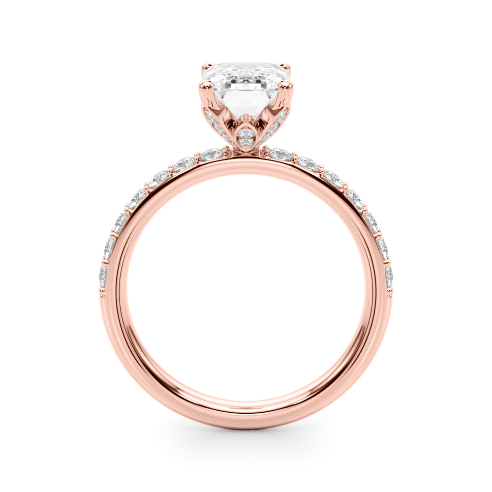 The Mia Hidden Halo Engagement Ring, side view