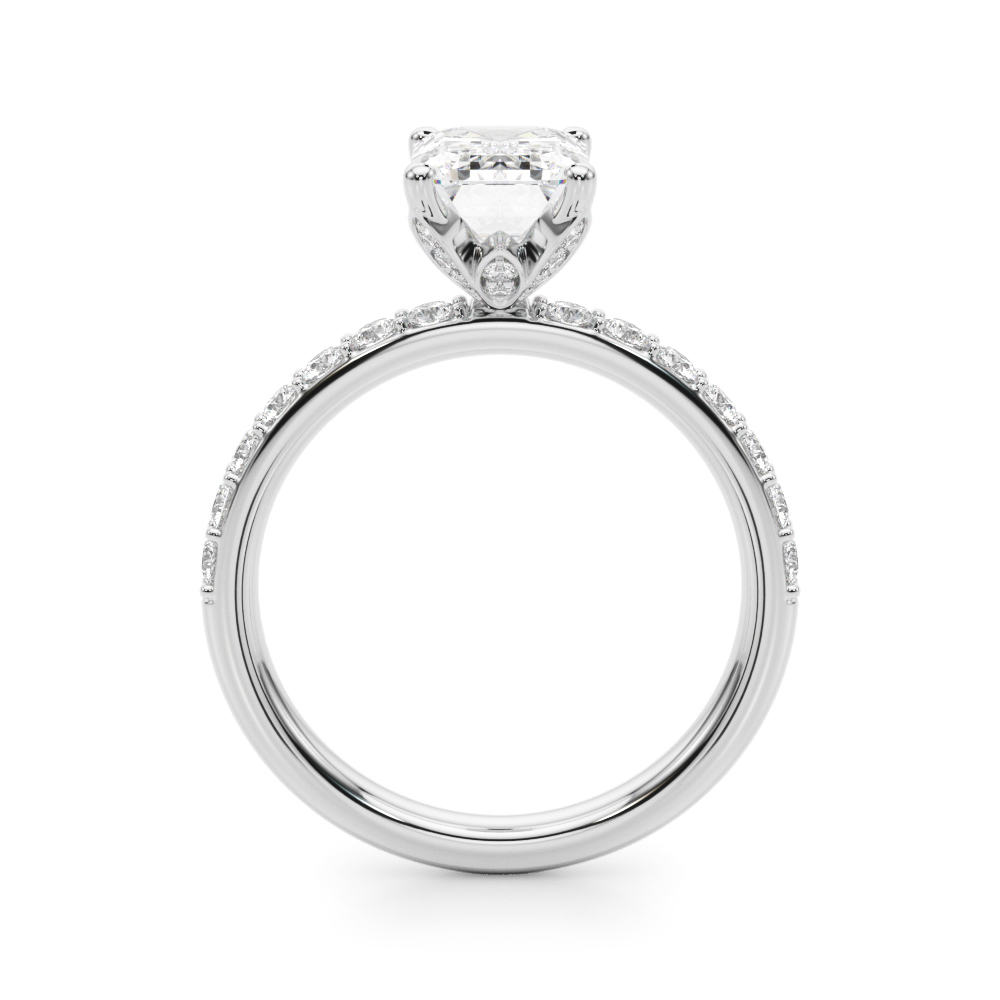 The Mia Hidden Halo Engagement Ring, side view