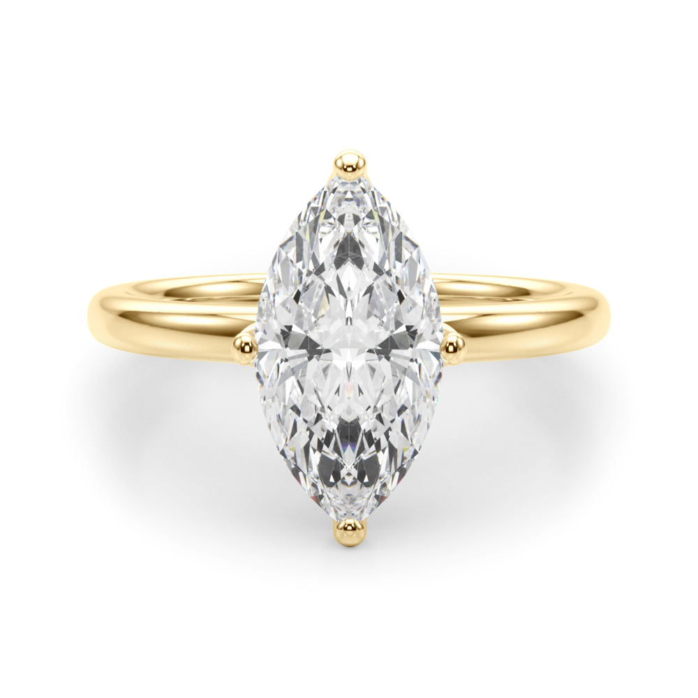 The Camille Hidden Halo Engagement Ring, angled view