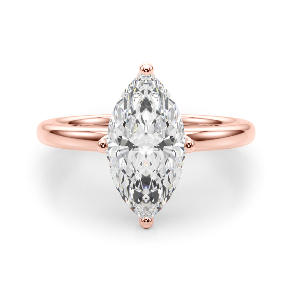 The Camille Hidden Halo Engagement Ring, angled view