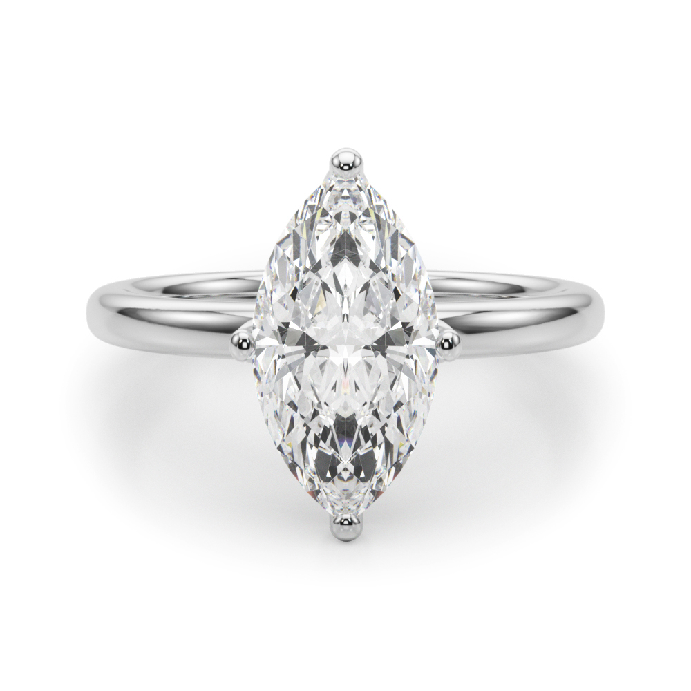 The Camille Hidden Halo Engagement Ring, angled view