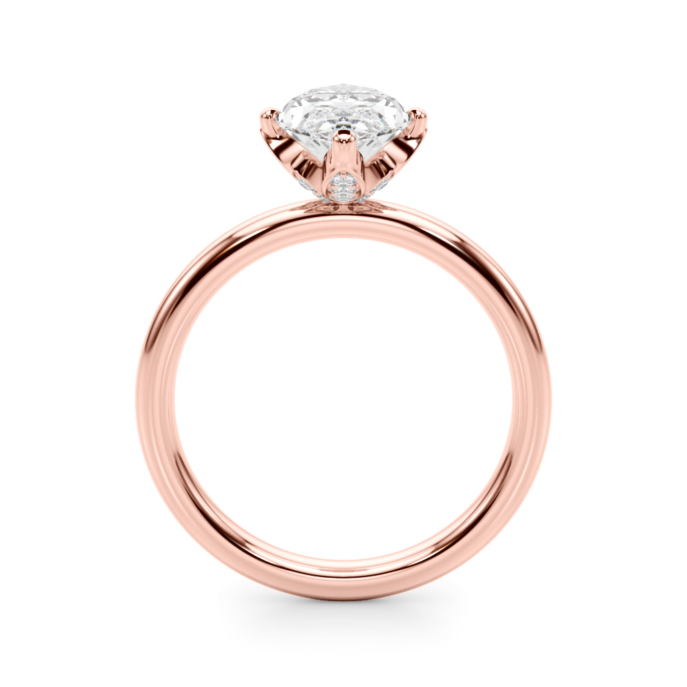 The Camille Hidden Halo Engagement Ring, side view