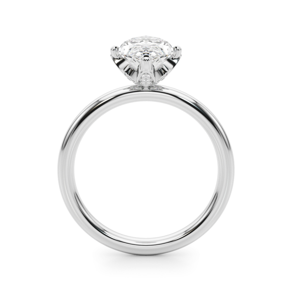 The Camille Hidden Halo Engagement Ring, side view