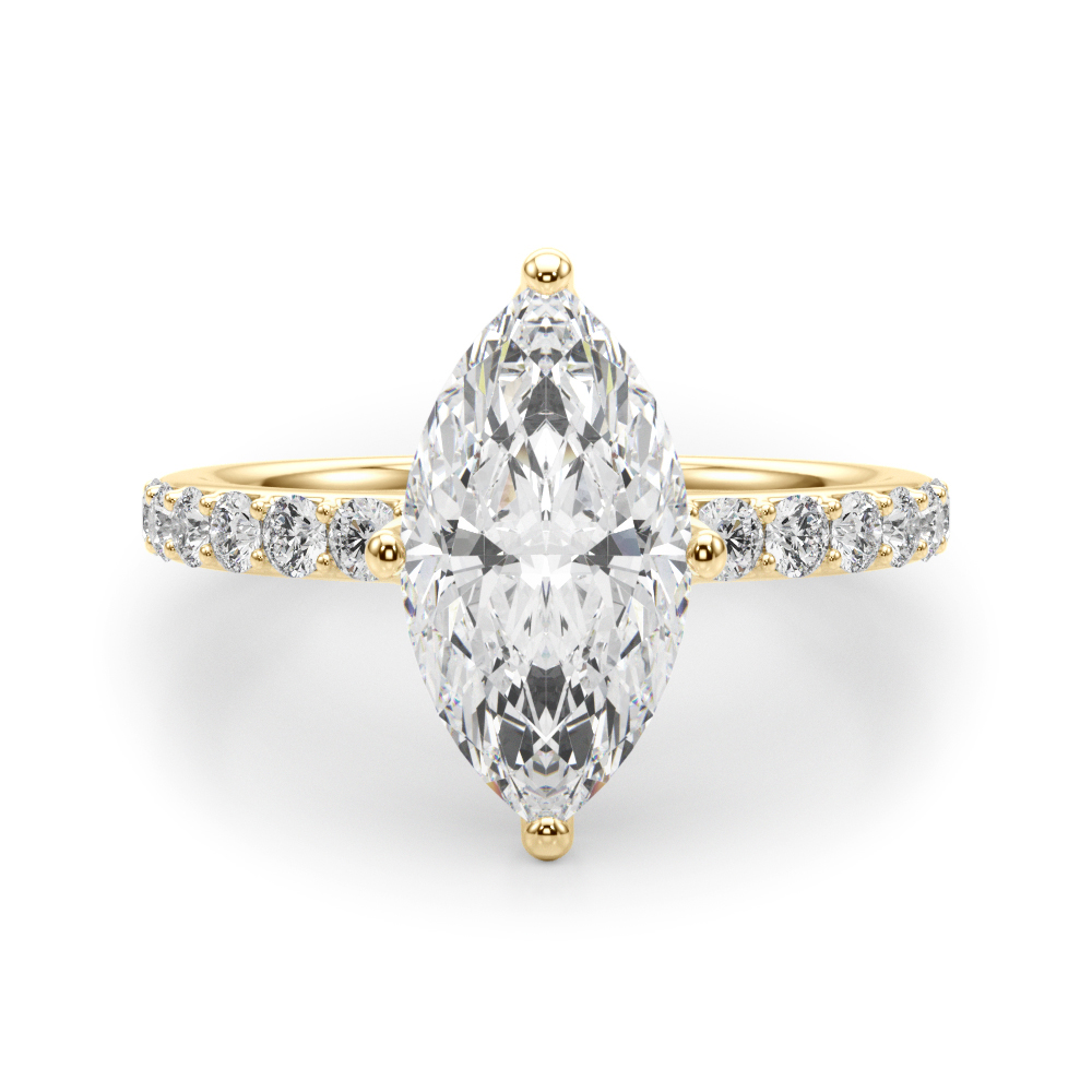 The Claudia Hidden Halo Engagement Ring, angled view