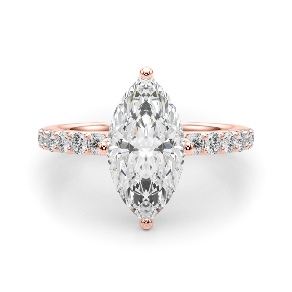 The Claudia Hidden Halo Engagement Ring, angled view