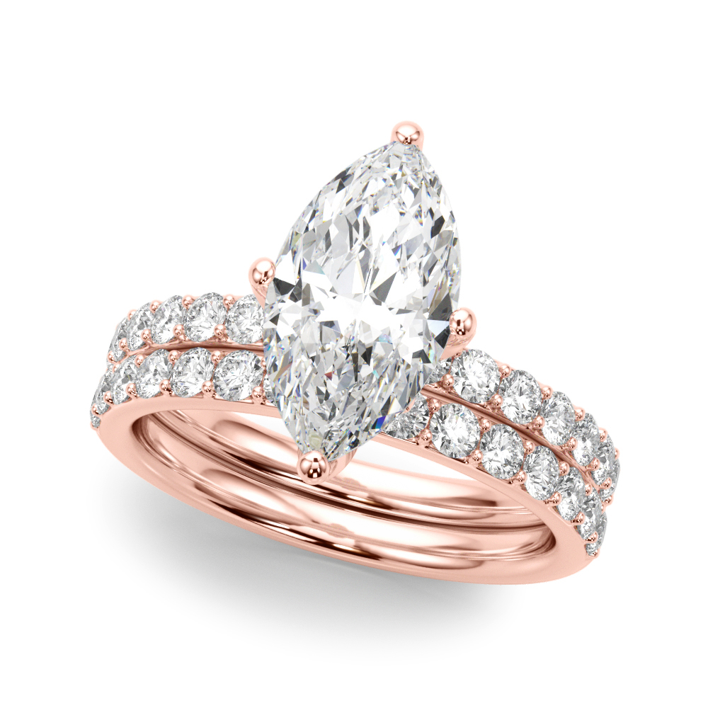 The Claudia Hidden Halo Engagement Ring, set view