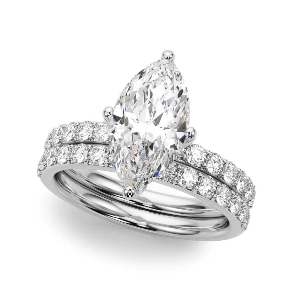 The Claudia Hidden Halo Engagement Ring, set view