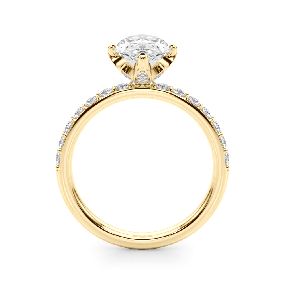 The Claudia Hidden Halo Engagement Ring, side view