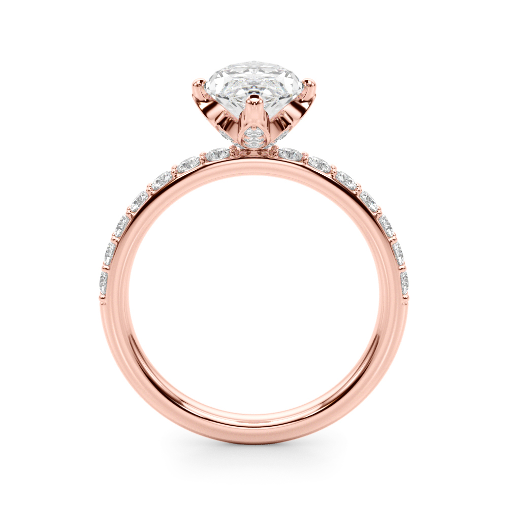 The Claudia Hidden Halo Engagement Ring, side view