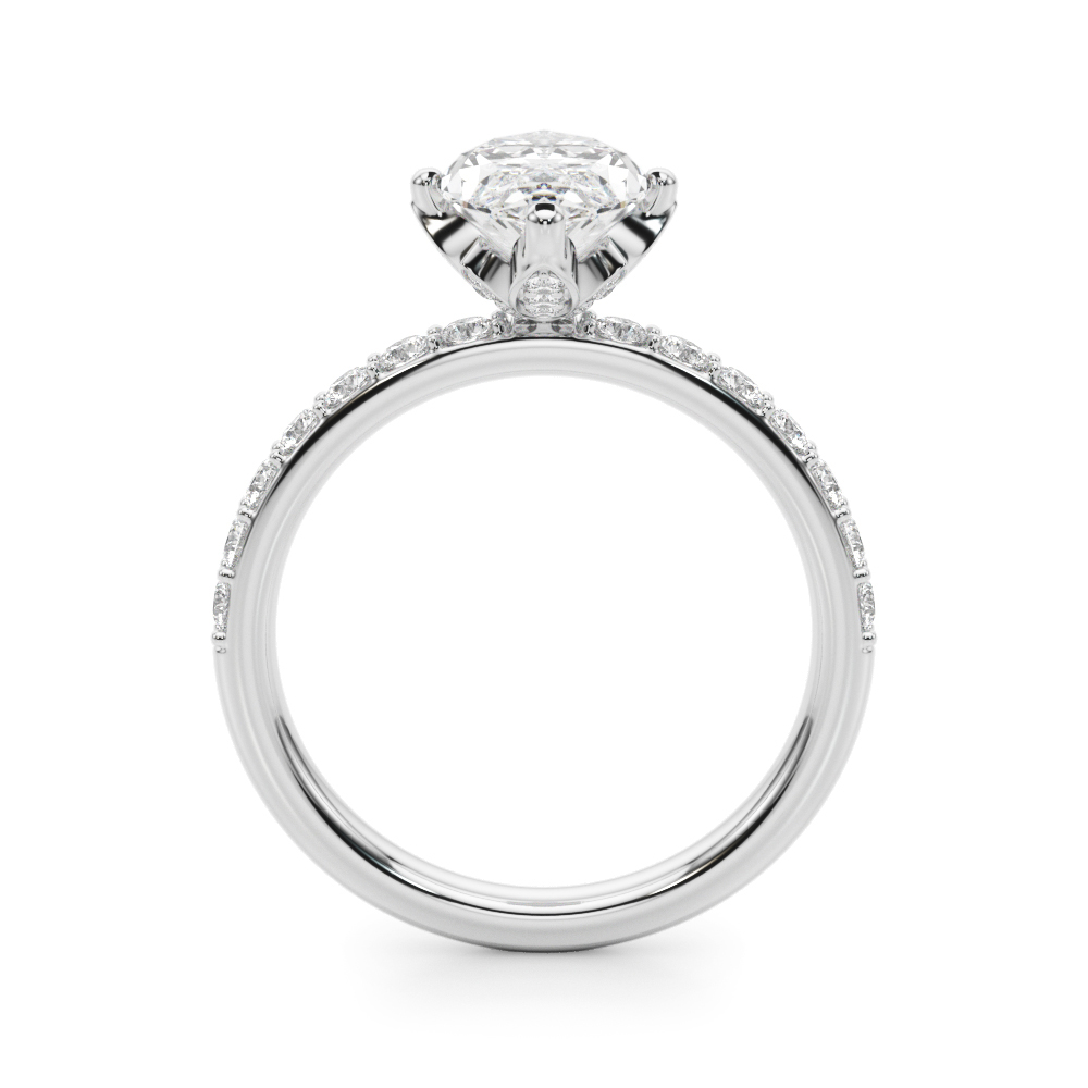 The Claudia Hidden Halo Engagement Ring, side view