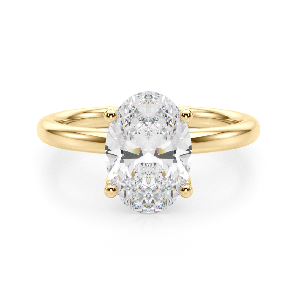 The Olivia Hidden Halo Engagement Ring, angled view