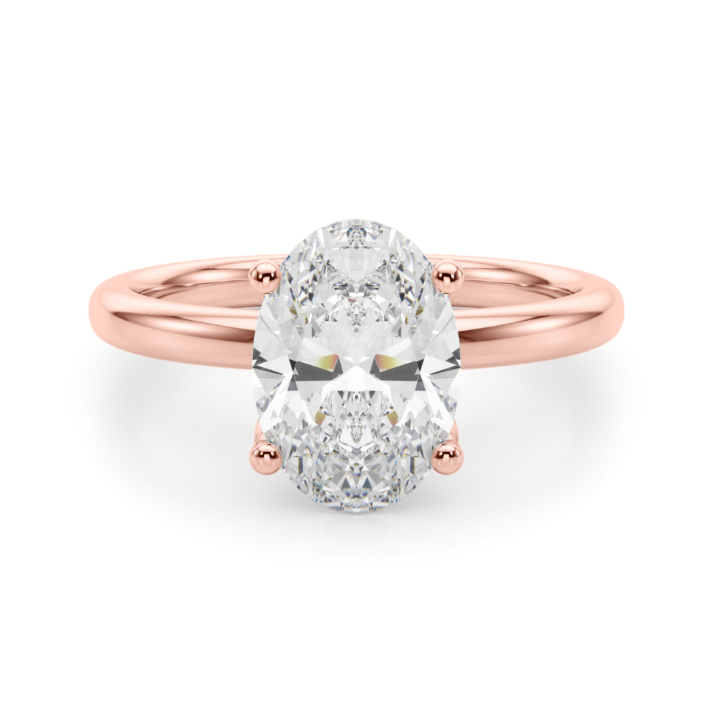 The Olivia Hidden Halo Engagement Ring, angled view