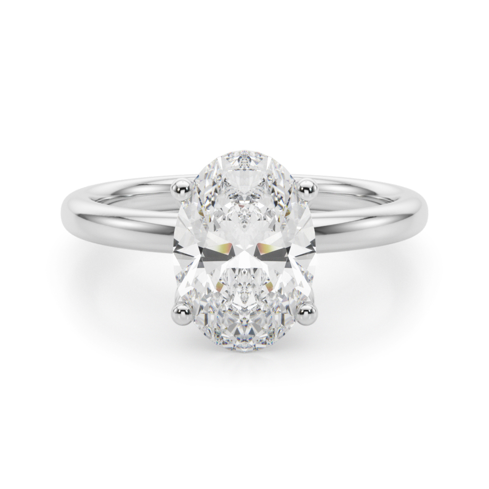 The Olivia Hidden Halo Engagement Ring, angled view