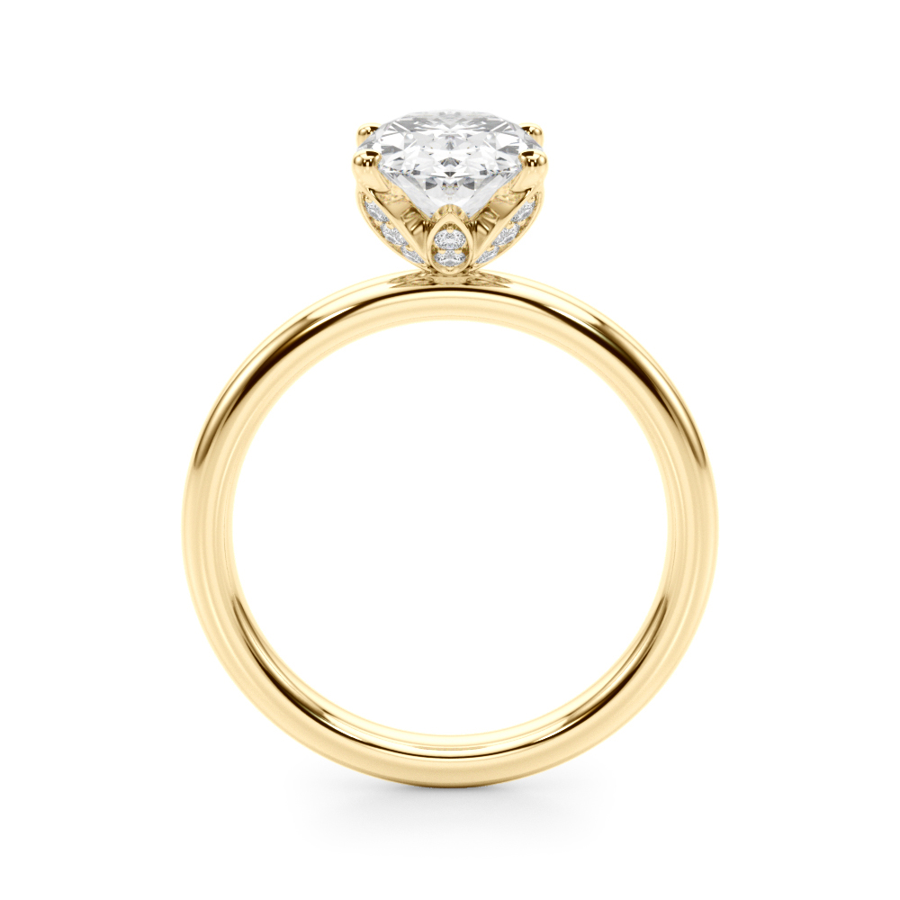 The Olivia Hidden Halo Engagement Ring, side view