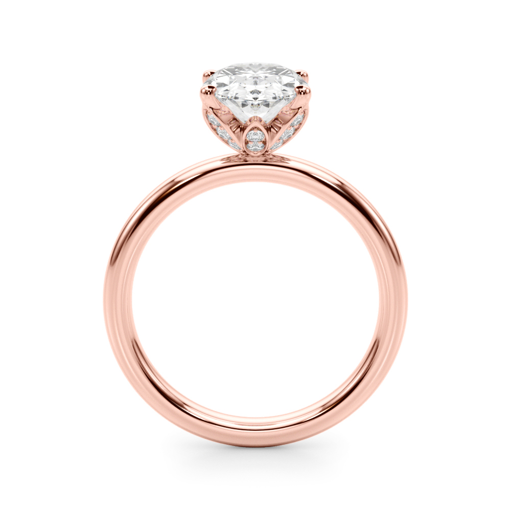 The Olivia Hidden Halo Engagement Ring, side view