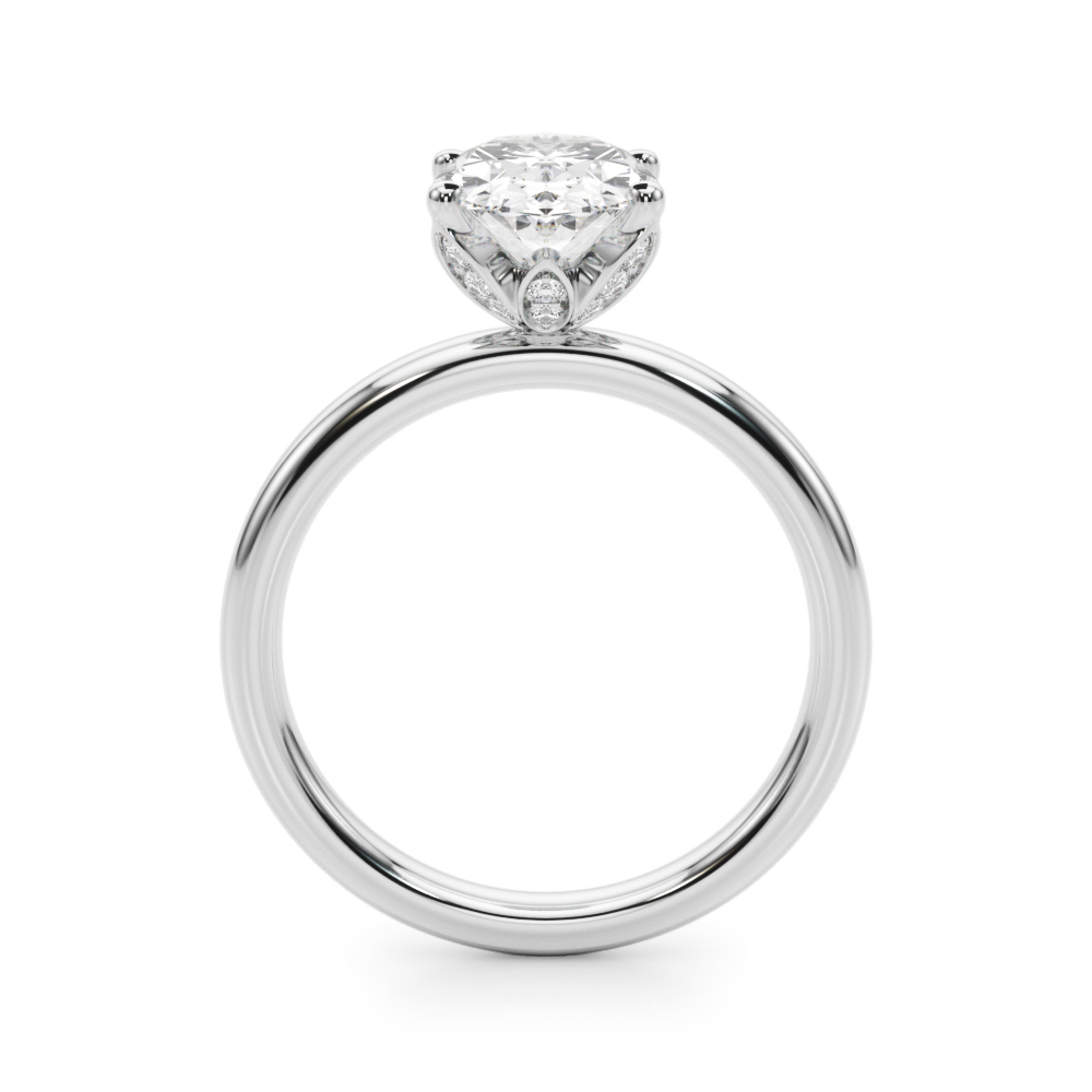 The Olivia Hidden Halo Engagement Ring, side view