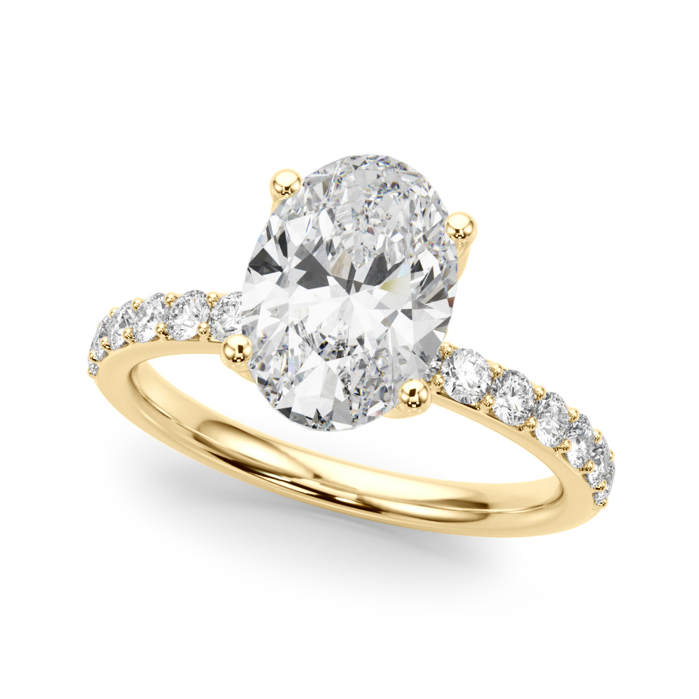 The Brooke Single-Row Engagement Ring, front view