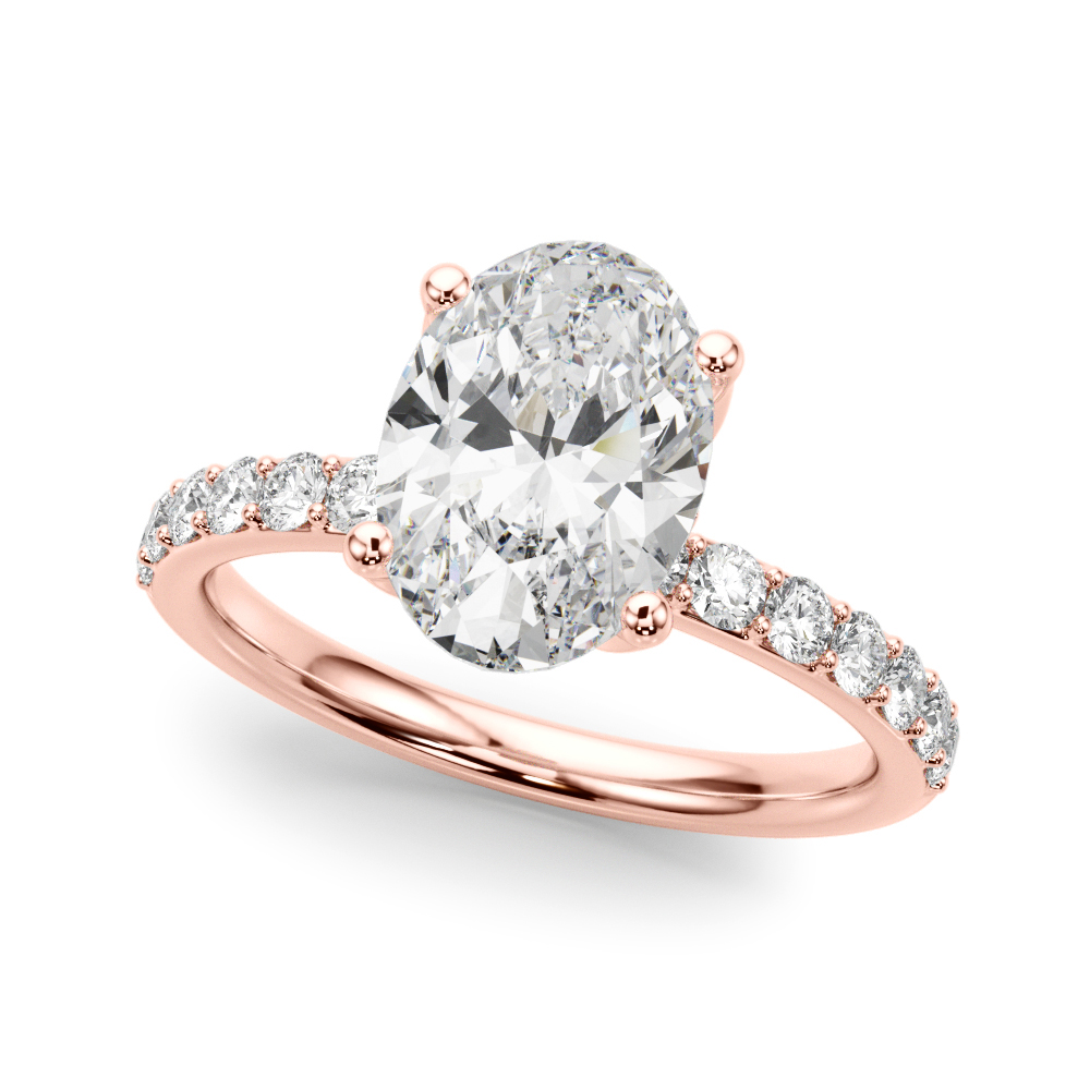 The Brooke Single-Row Engagement Ring, front view