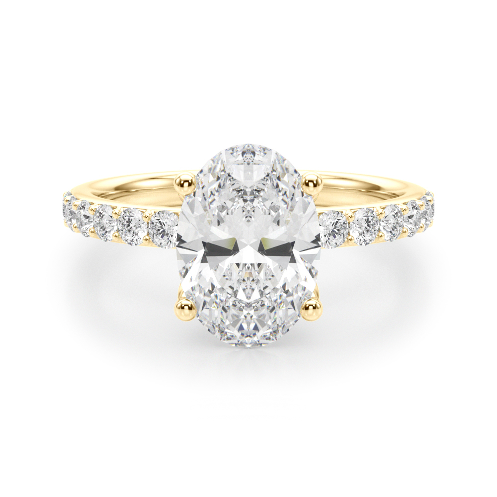 The Brooke Single-Row Engagement Ring, angled view