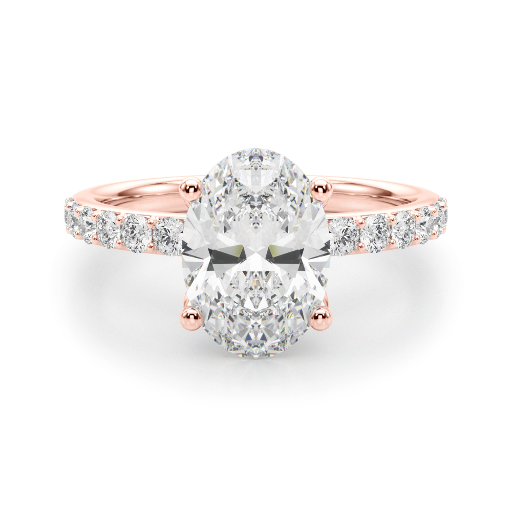 The Brooke Single-Row Engagement Ring, angled view