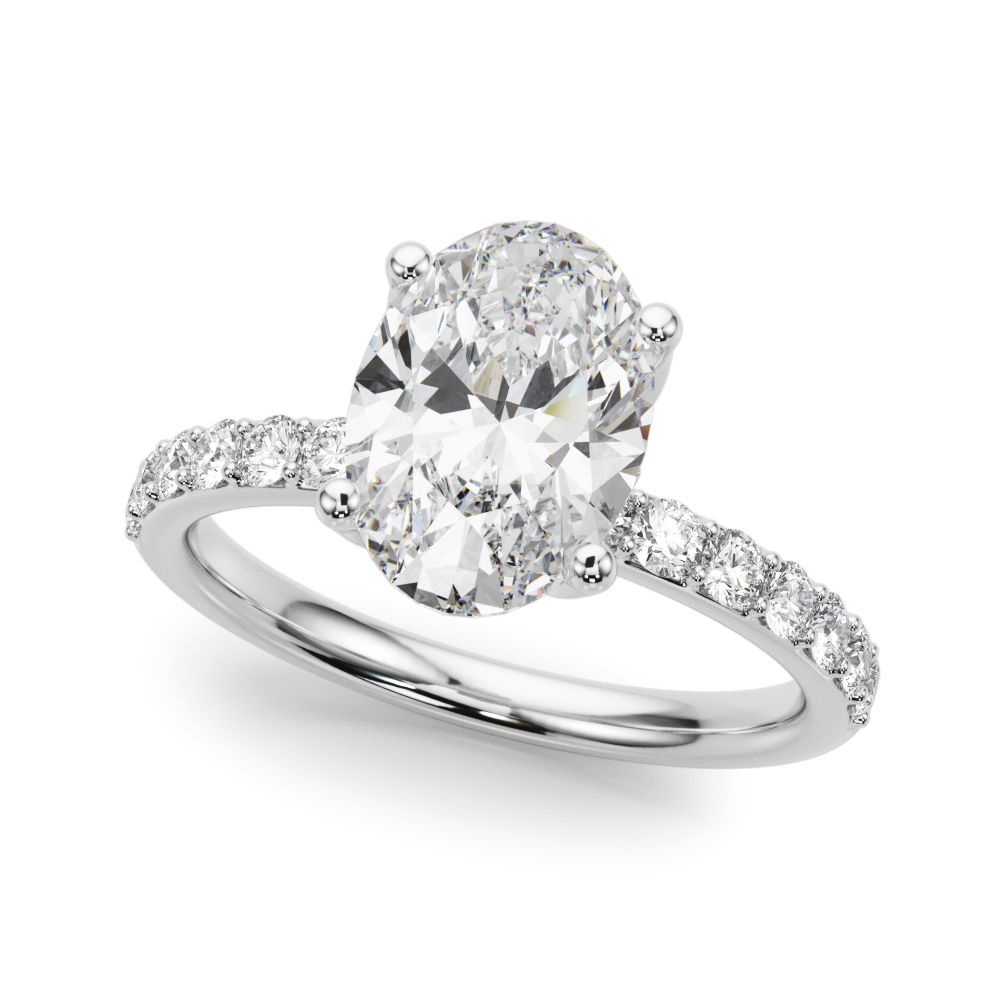 The Brooke Single-Row Engagement Ring, front view
