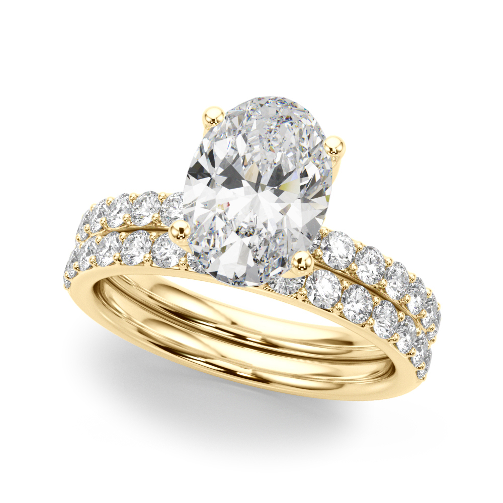 The Brooke Single-Row Engagement Ring, set view