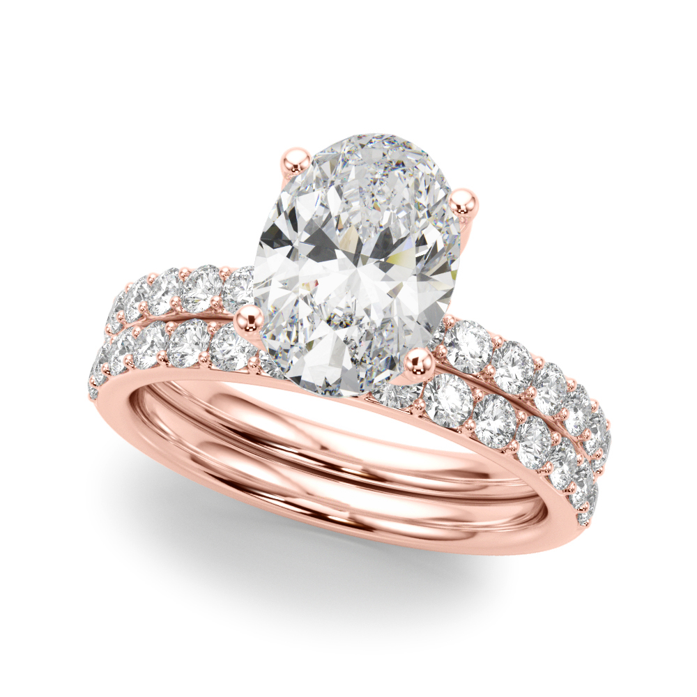 The Brooke Single-Row Engagement Ring, set view