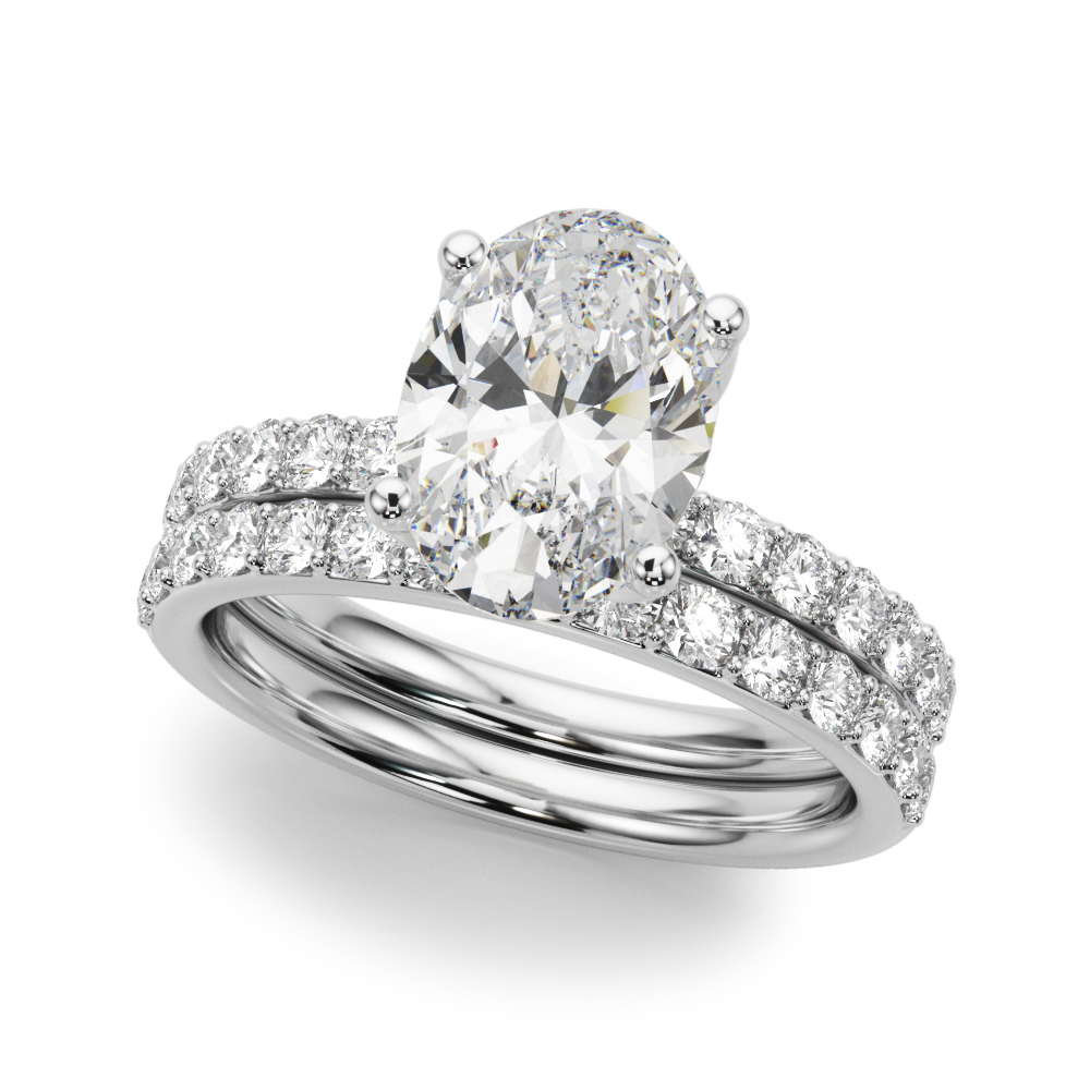 The Brooke Single-Row Engagement Ring, set view