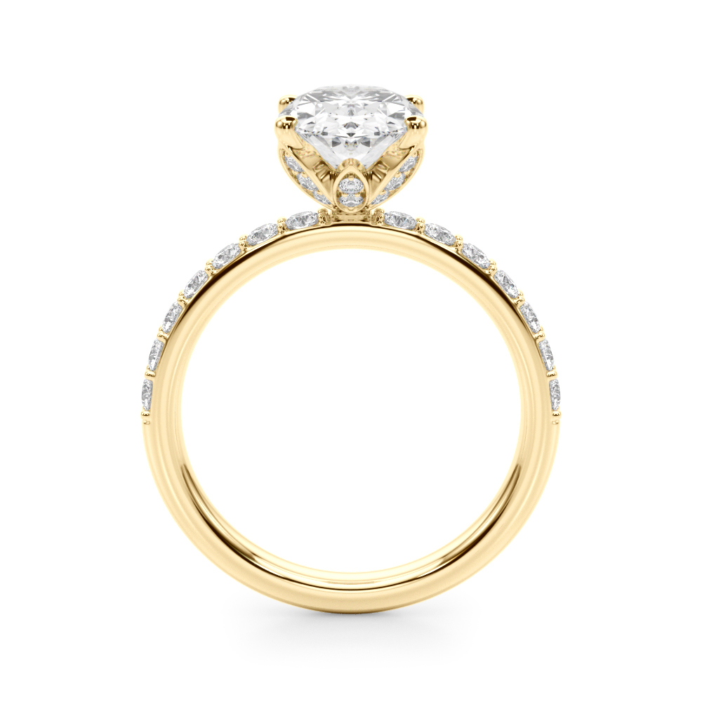 The Brooke Single-Row Engagement Ring, side view