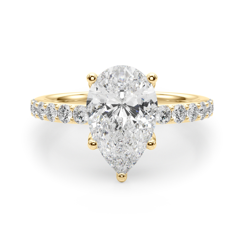 The Zelda Single-Row Engagement Ring, angled view