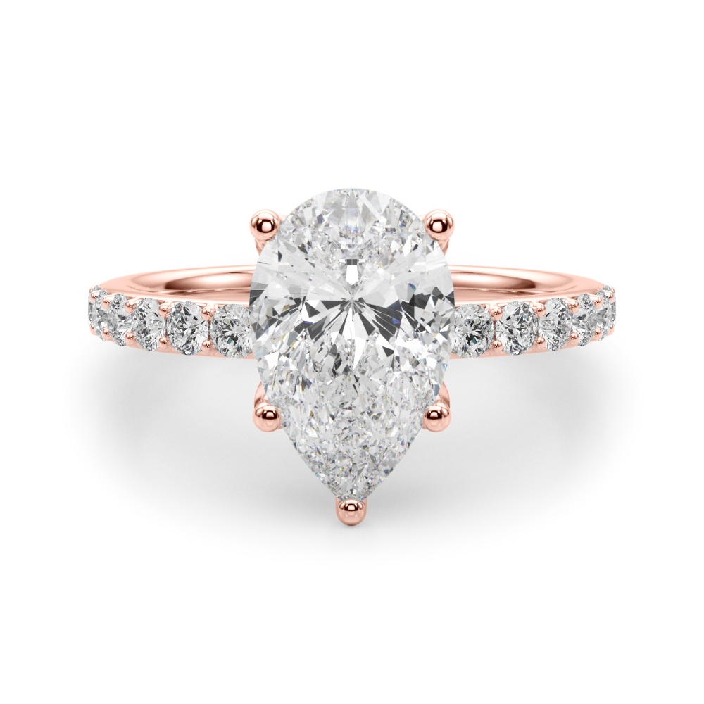 The Zelda Single-Row Engagement Ring, angled view