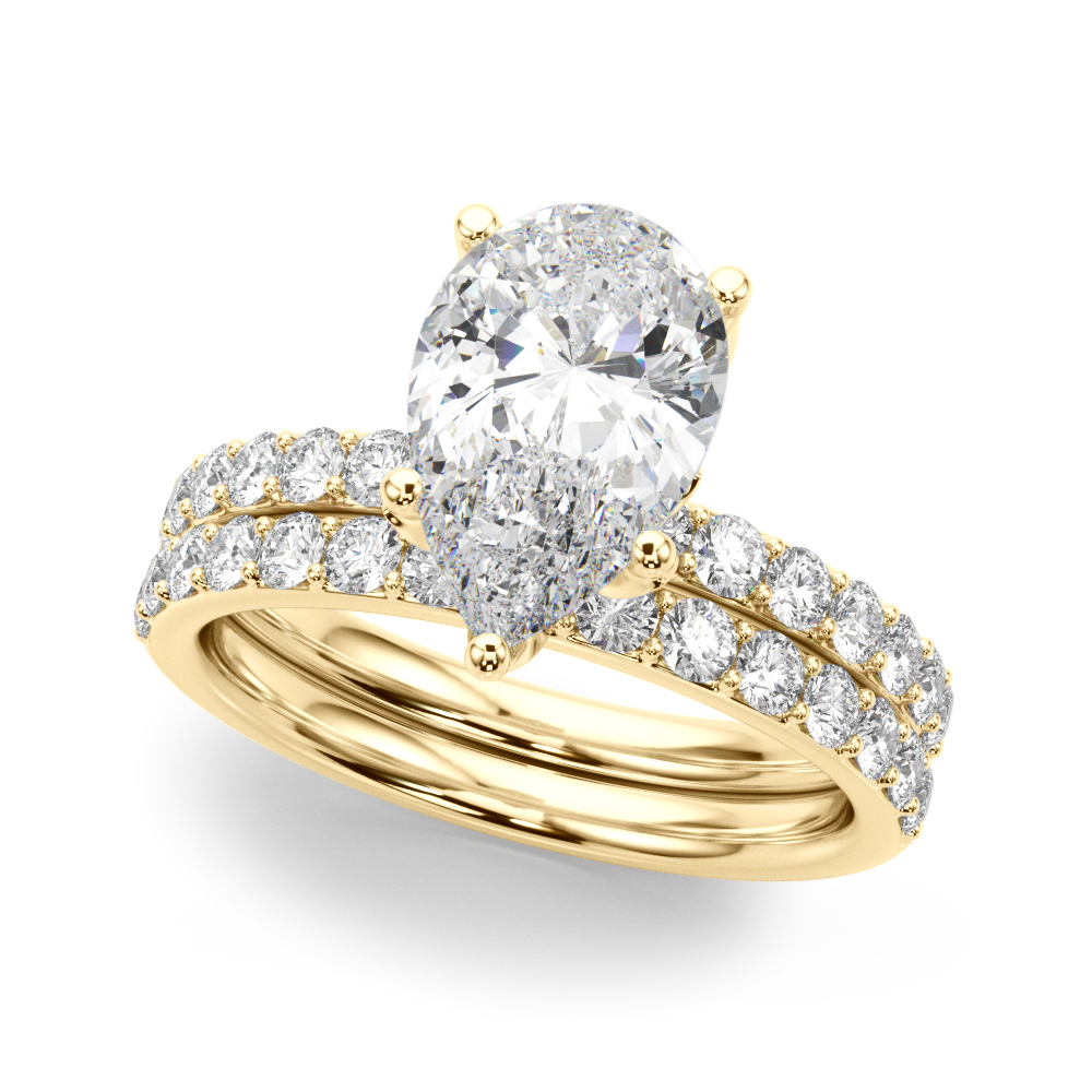 The Zelda Single-Row Engagement Ring, set view