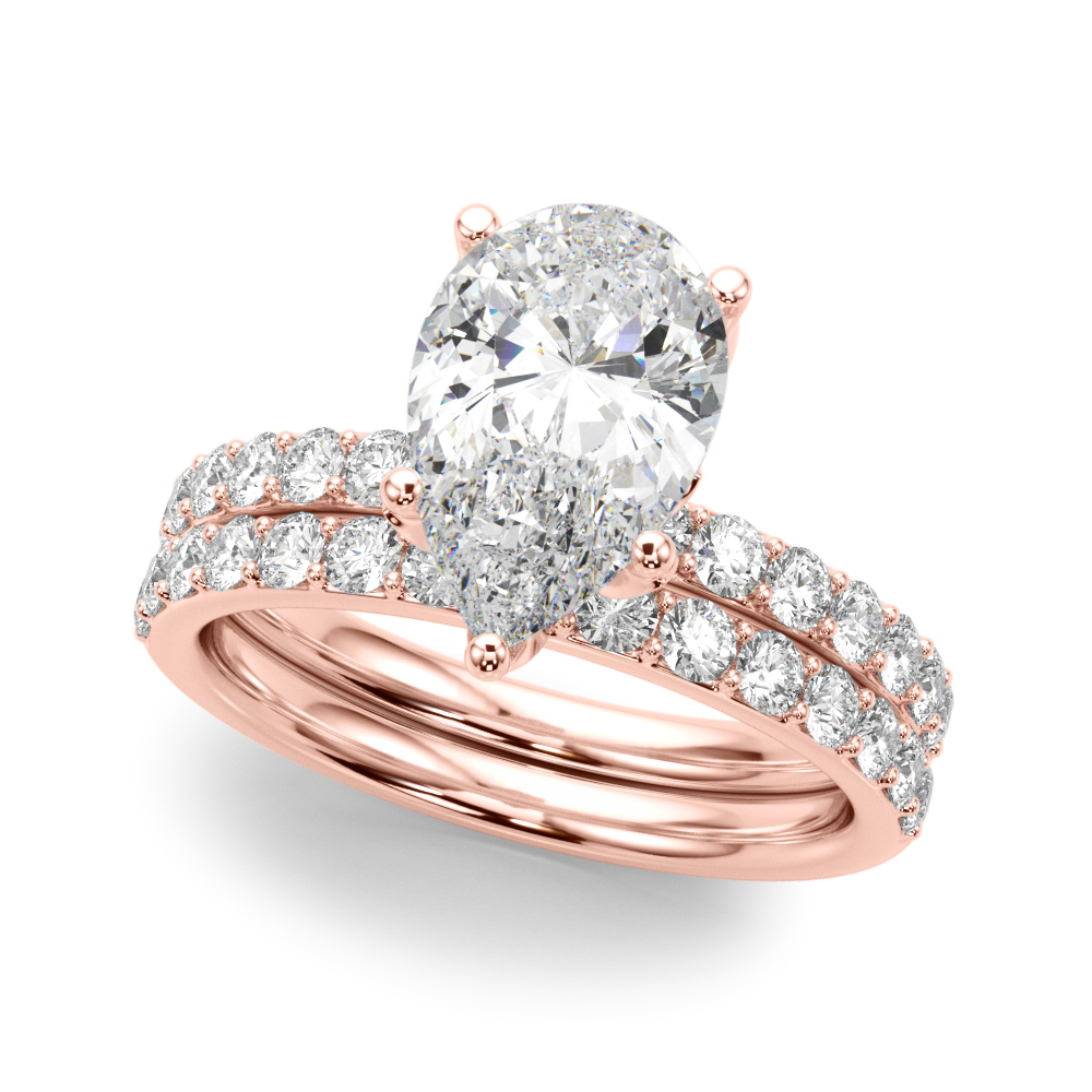 The Zelda Single-Row Engagement Ring, set view