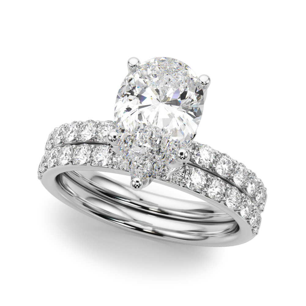 The Zelda Single-Row Engagement Ring, set view