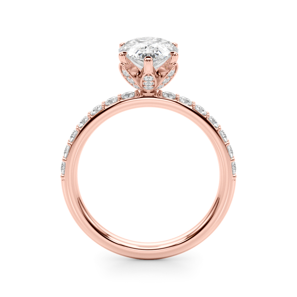The Zelda Single-Row Engagement Ring, side view