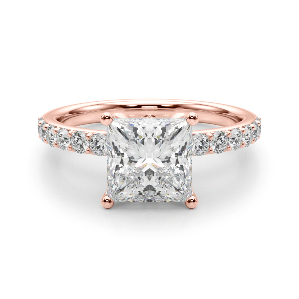 The Katherine Hidden Halo Engagement Ring, angled view