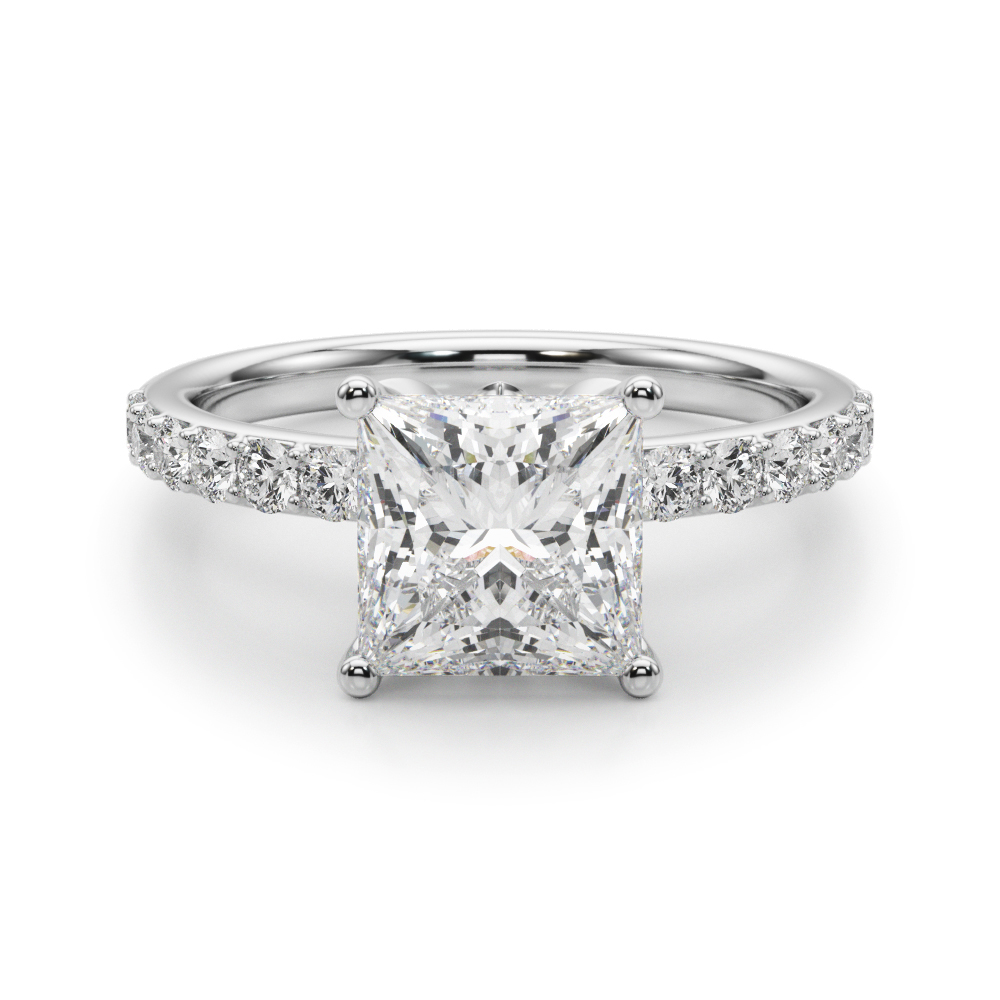 The Katherine Hidden Halo Engagement Ring, angled view