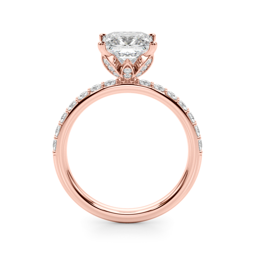 The Katherine Hidden Halo Engagement Ring, side view