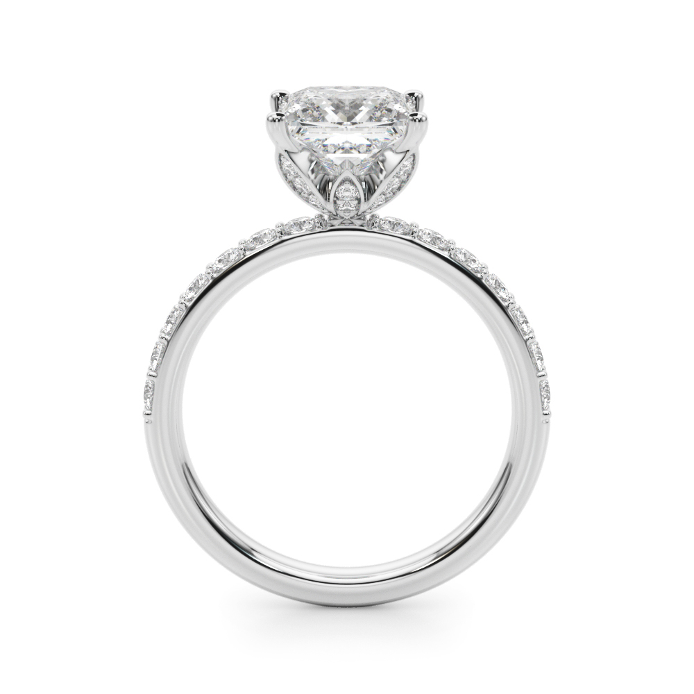 The Katherine Hidden Halo Engagement Ring, side view