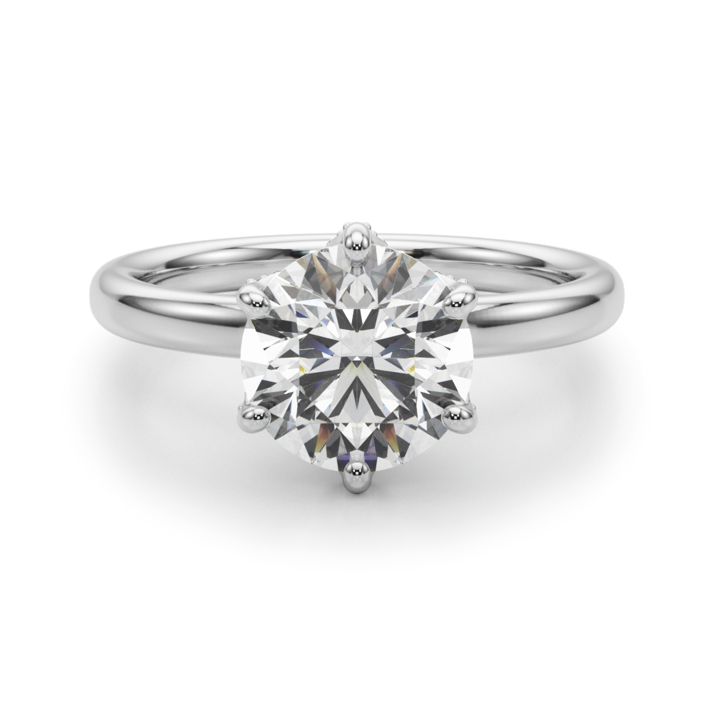 The Rachel Hidden Halo Engagement Ring, angled view