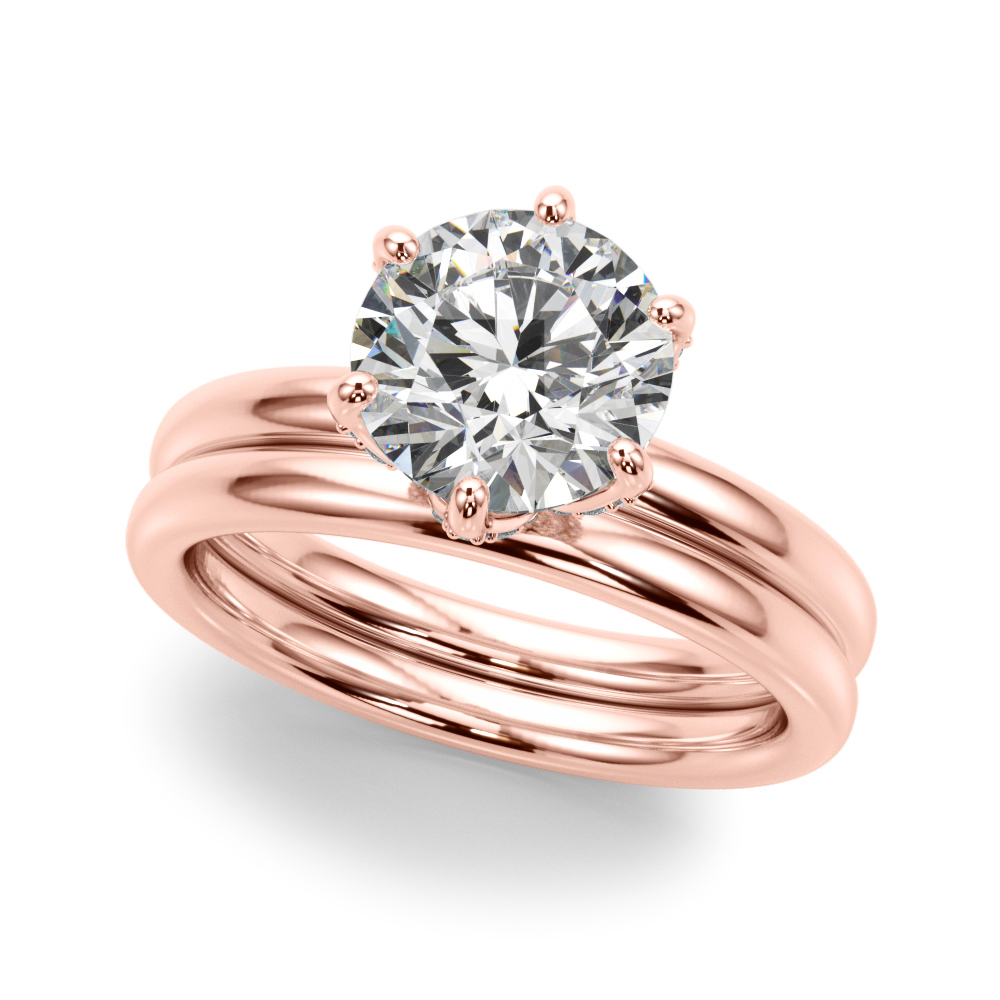 The Rachel Hidden Halo Engagement Ring, set view