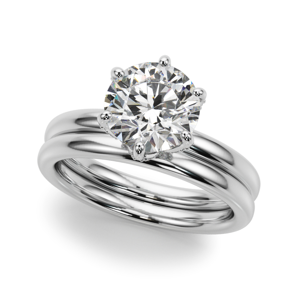 The Rachel Hidden Halo Engagement Ring, set view
