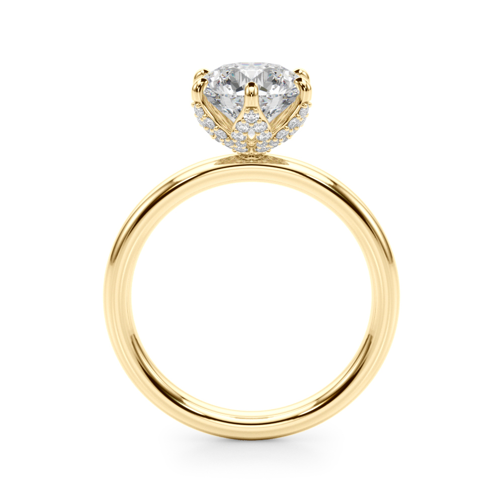 The Rachel Hidden Halo Engagement Ring, side view