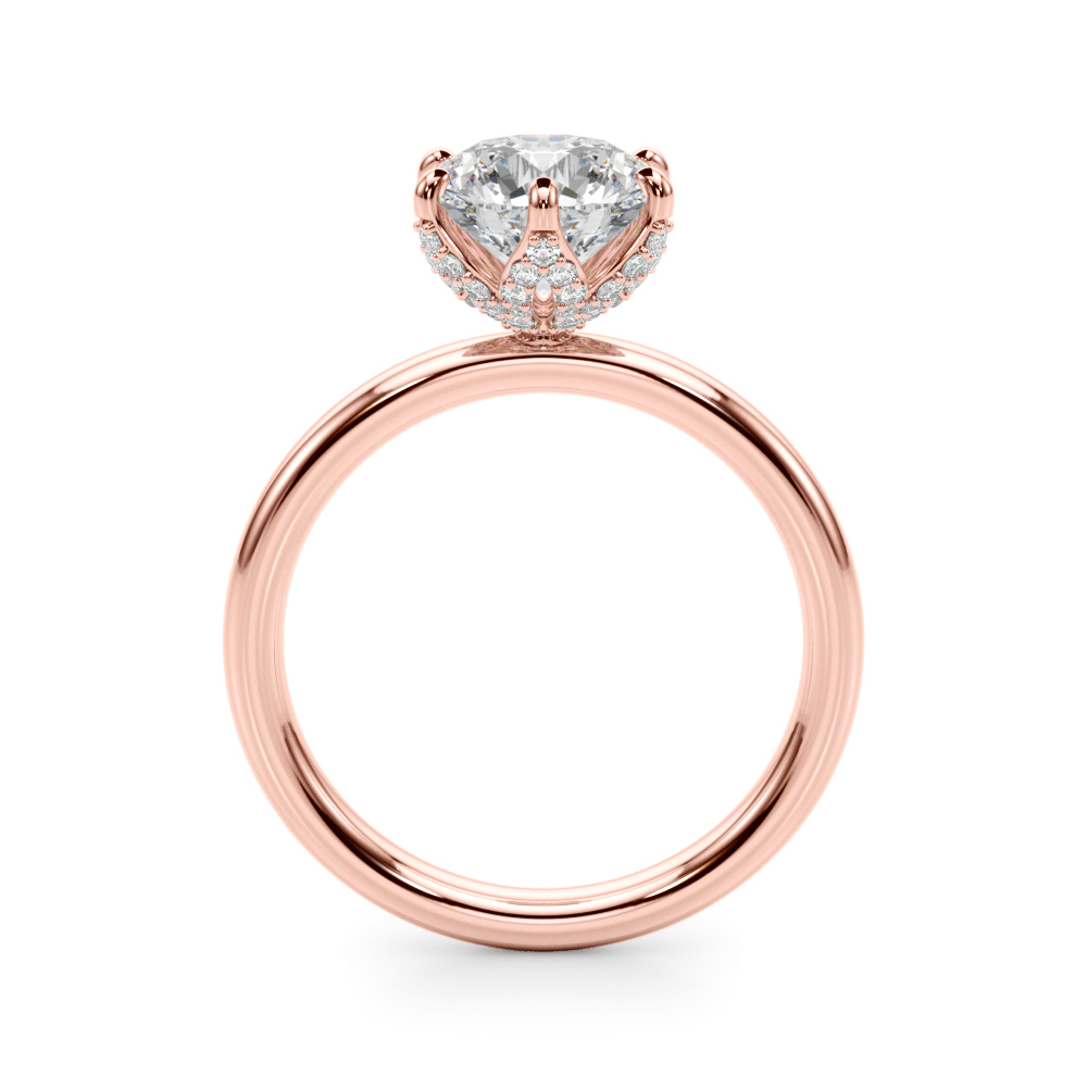 The Rachel Hidden Halo Engagement Ring, side view